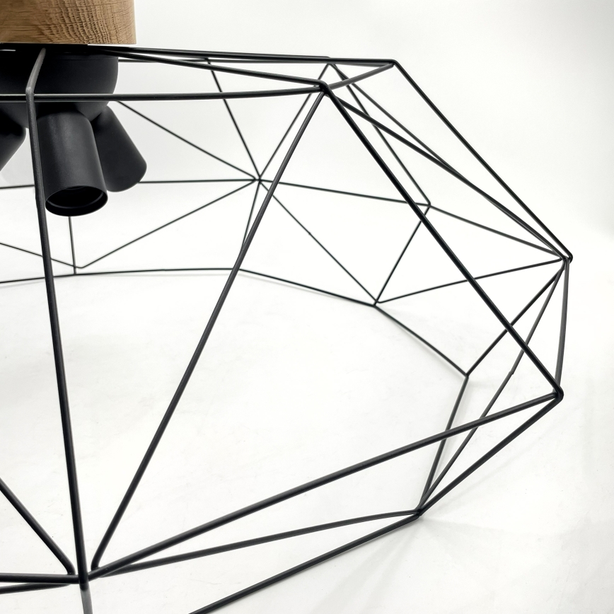 Brilagi - Plafondlamp WOODY BASKET 3xE27/60W/230V Ø 80 cm eiken