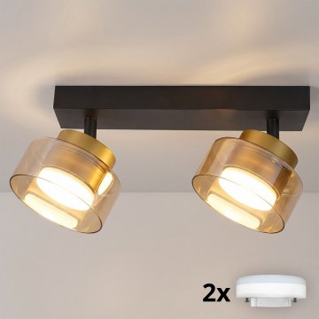 Brilagi - Plafondspot AURA LUX 2xGX53/30W/230V zwart/goud
