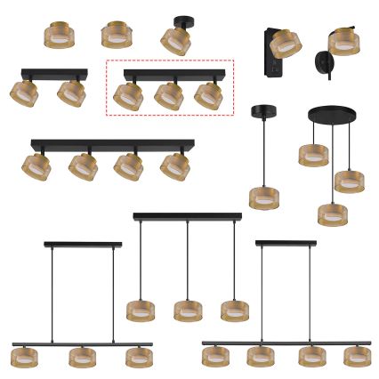 Brilagi - Plafondspot AURA LUX 3xGX53/30W/230V zwart/goud