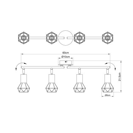 Brilagi - Plafondspot CAGE 4xE14/40W/230V