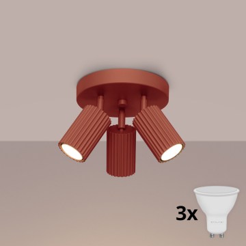 Brilagi - Plafondspot CRESTO 3xGU10/10W/230V rood