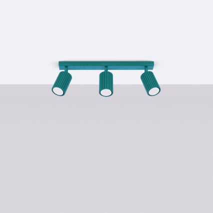 Brilagi - Plafondspot CRESTO 3xGU10/10W/230V turkoois