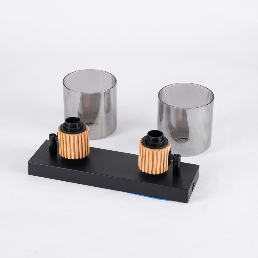 Brilagi - Plafondspot HYGGE 2xE14/15W/230V zwart/gerookt glas