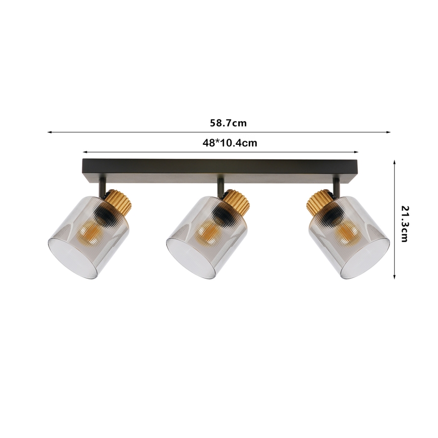 Brilagi - Plafondspot HYGGE 2xE14/15W/230V zwart/gerookt glas