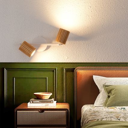 Brilagi - Plafondspot MODERN WOOD 2xGU10/8W/230V hout/wit