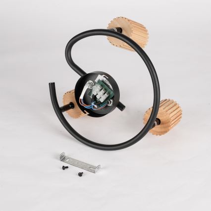 Brilagi - Plafondspot MODERN WOOD 3xGU10/8W/230V rubberhout/zwart