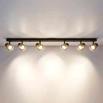 Brilagi - Plafondspot NUGGET 6xGU10/30W/230V zwart/goud