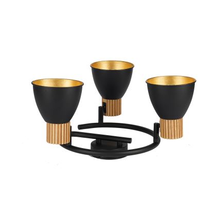 Brilagi - Plafondspot ODENSE 3xE14/10W/230V rubberhout/zwart