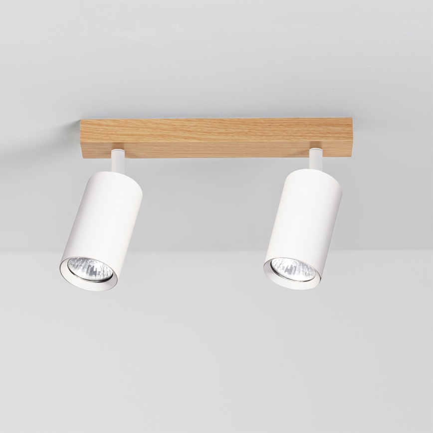 Brilagi - Plafondspot SELE 2xGU10/30W/230V wit/eiken decor