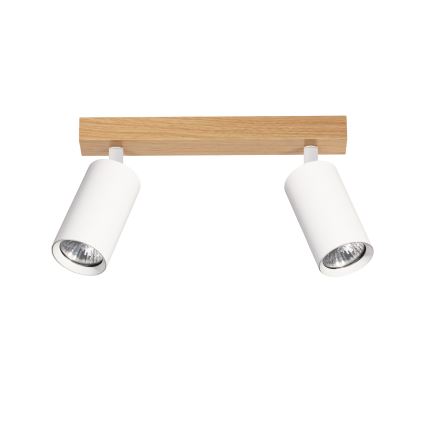 Brilagi - Plafondspot SELE 2xGU10/30W/230V wit/eiken decor