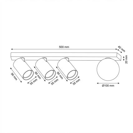 Brilagi - Plafondspot SELE BALL 3xGU10/30W/230V + 1xG9/10W wit