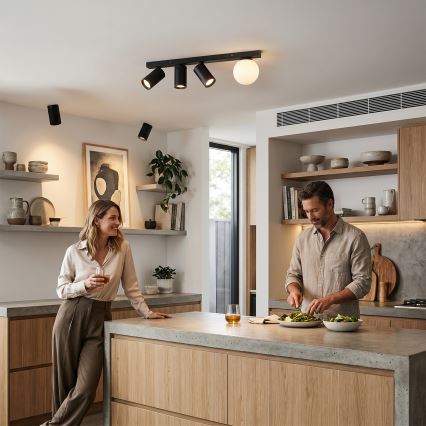 Brilagi - Plafondspot SELE BALL 3xGU10/30W/230V + 1xG9/10W zwart