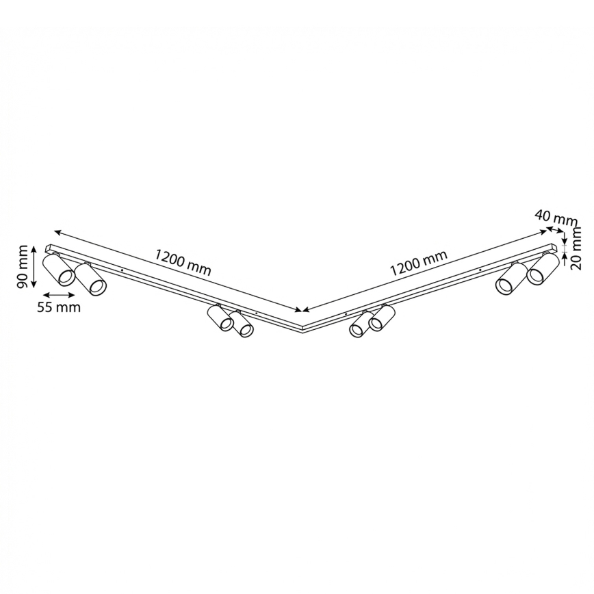 Brilagi - Plafondspot SELE LONG 8xGU10/30W/230V wit