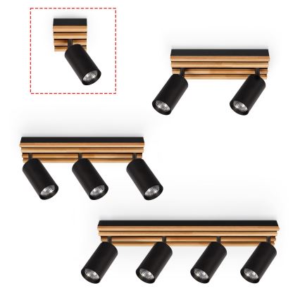 Brilagi - plafondspot SELE WOOD 1xGU10/30W/230V zwart/hout