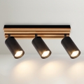 Brilagi - Plafondspot SELE WOOD 3xGU10/30W/230V zwart/hout