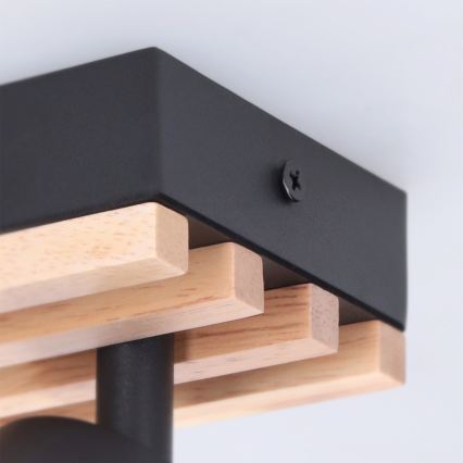 Brilagi - Plafondspot SELE WOOD ACOUSTIC 3xGU10/30W/230V zwart/hout