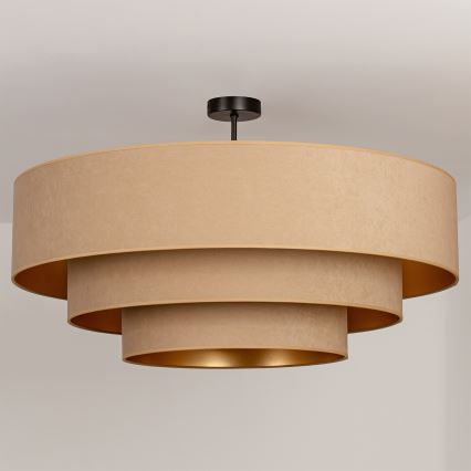 Brilagi - Plafonnier à fixation apparente LUNETA 3xE27/60W/230V Ø 80 cm beige/doré