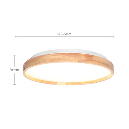 Brilagi - Plafonnier à intensité variable ALSON LED/48W/230V 3000-6500K chêne d. 39,5 cm + télécommande