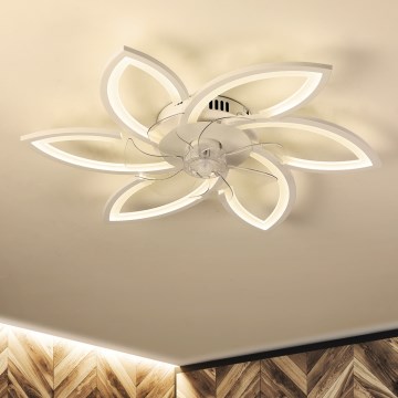Brilagi - Plafonnier à intensité variable avec ventilateur LED/50W/230V 3000-6500K blanc + Télécommande
