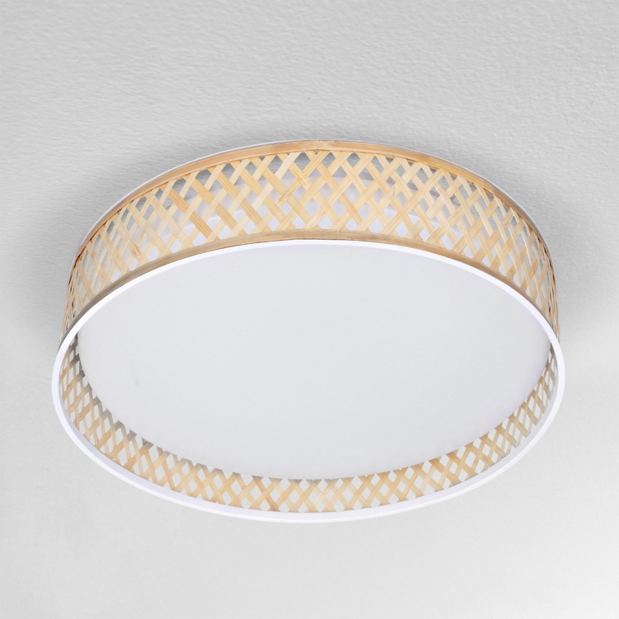 Brilagi - Plafonnier à intensité variable CAMILA LED/48W/230V 3000-6500K bambou d. 40 cm + télécommande