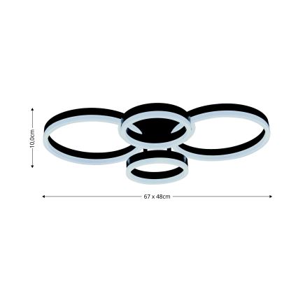 Brilagi - Plafonnier à intensité variable ORBITS LED/49W/230V 3000/4000/6000K + Télécommande