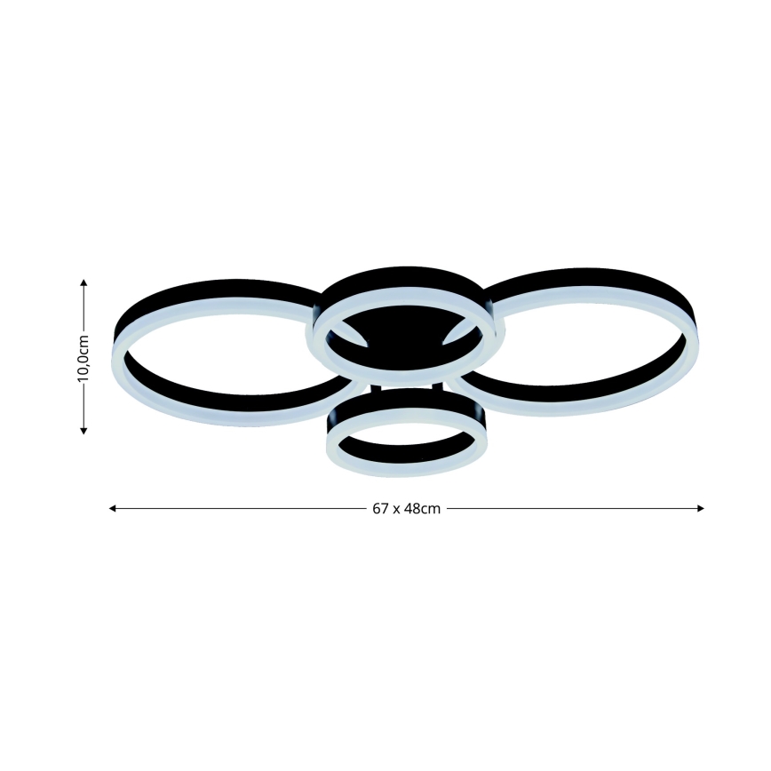 Brilagi - Plafonnier à intensité variable ORBITS LED/49W/230V 3000/4000/6000K + Télécommande