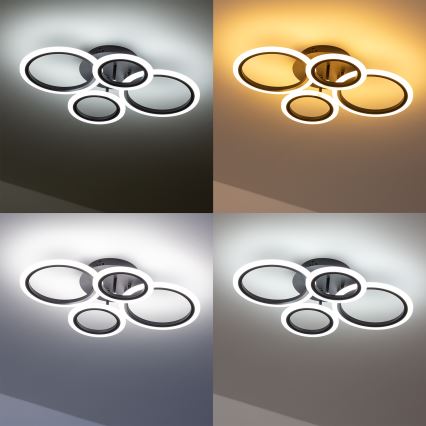 Brilagi - Plafonnier à intensité variable ORBITS LED/50W/230V 3000-6500K anthracite + télécommande