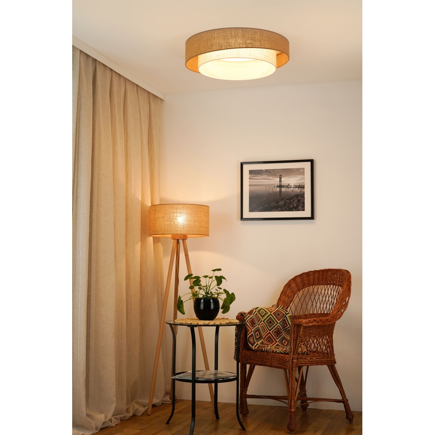 Brilagi - Plafonnier à intensité variable SHINE LED/24W/230V d. 60 cm 3000/4000/6500K beige/crème + Télécommande