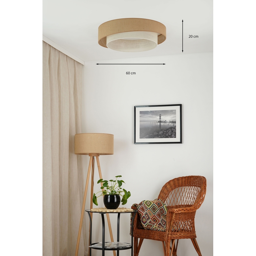 Brilagi - Plafonnier à intensité variable SHINE LED/24W/230V d. 60 cm 3000/4000/6500K beige/crème + Télécommande