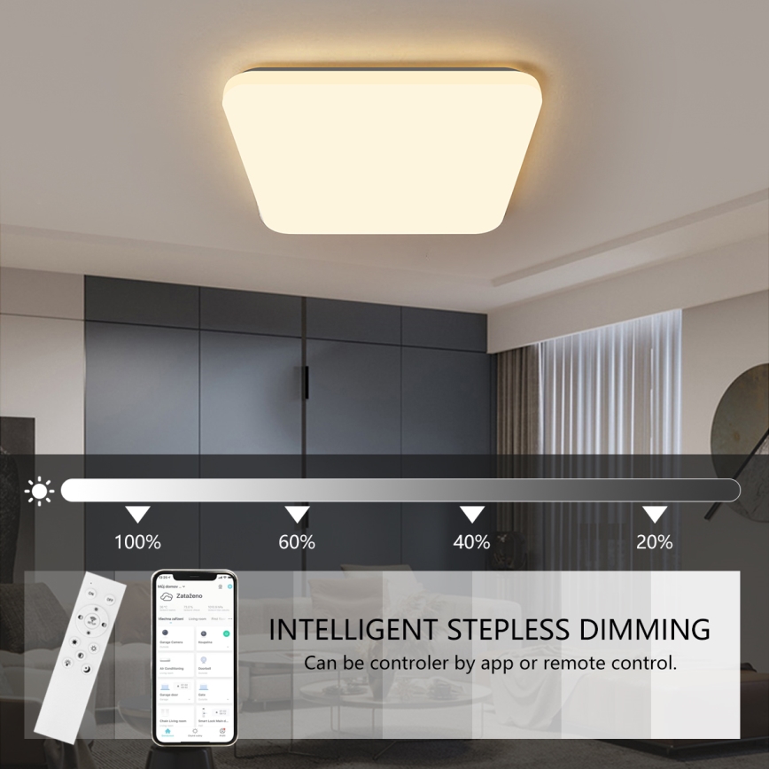 Brilagi - Plafonnier à intensité variable SMART LED/28W/230V 2700-6500K Wi-Fi Tuya + Télécommande