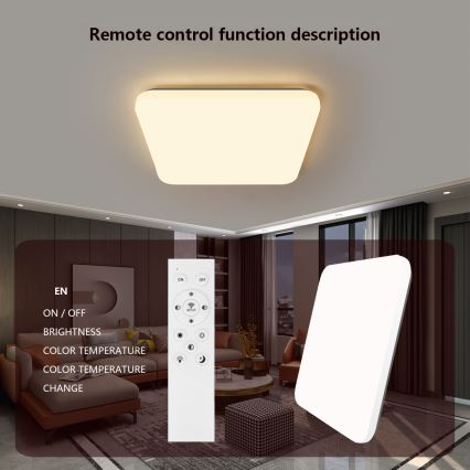 Brilagi - Plafonnier à intensité variable SMART LED/28W/230V 2700-6500K Wi-Fi Tuya + Télécommande