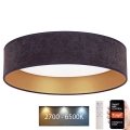 Brilagi - Plafonnier à intensité variable VELVET SMART LED/24W/230V d. 45 cm 2700-6500K Wi-Fi Tuya gris/doré + Télécommande