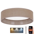 Brilagi - Plafonnier à intensité variable VELVET SMART LED/24W/230V d. 45 cm 2700-6500K Wi-Fi Tuya marron + Télécommande