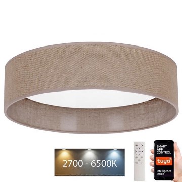 Brilagi - Plafonnier à intensité variable VELVET SMART LED/24W/230V d. 45 cm 2700-6500K Wi-Fi Tuya marron + Télécommande