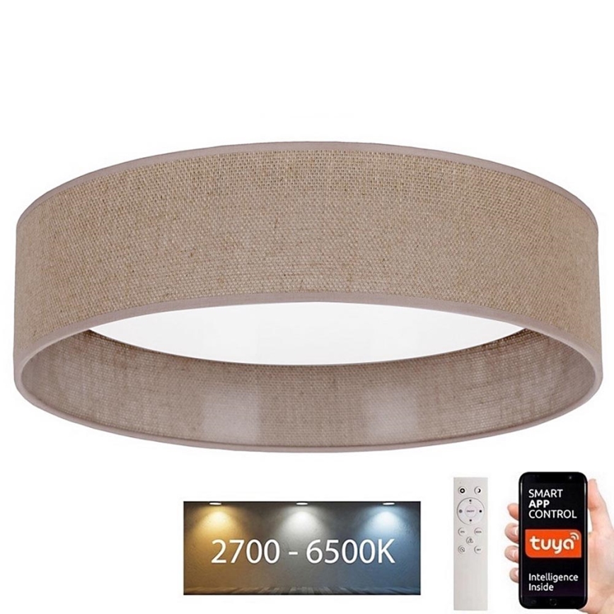 Brilagi - Plafonnier à intensité variable VELVET SMART LED/24W/230V d. 45 cm 2700-6500K Wi-Fi Tuya marron + Télécommande