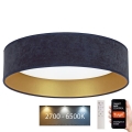 Brilagi - Plafonnier à intensité variable VELVET SMART LED/36W/230V d. 55 cm 2700-6500K Wi-Fi Tuya bleu/doré + Télécommande