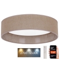 Brilagi - Plafonnier à intensité variable VELVET SMART LED/36W/230V d. 55 cm 2700-6500K Wi-Fi Tuya marron + Télécommande