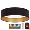 Brilagi - Plafonnier à intensité variable VELVET SMART LED/36W/230V d. 55 cm 2700-6500K Wi-Fi Tuya noir/doré + Télécommande