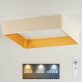 Brilagi - Plafonnier à intensité variable VELVET SQUARE LED/24W/230V 3000/4000/6500K + télécommande crème