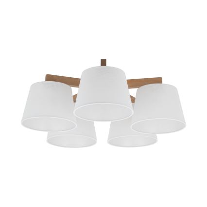 Brilagi - Plafonnier à montage en surface LATTE SABIA 5xE27/60W/230V pin/blanc