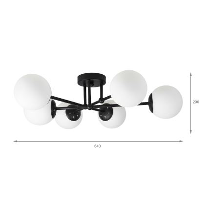 Brilagi - Plafonnier à montage en surface MALIVA 6xE14/15W/230V noir/blanc