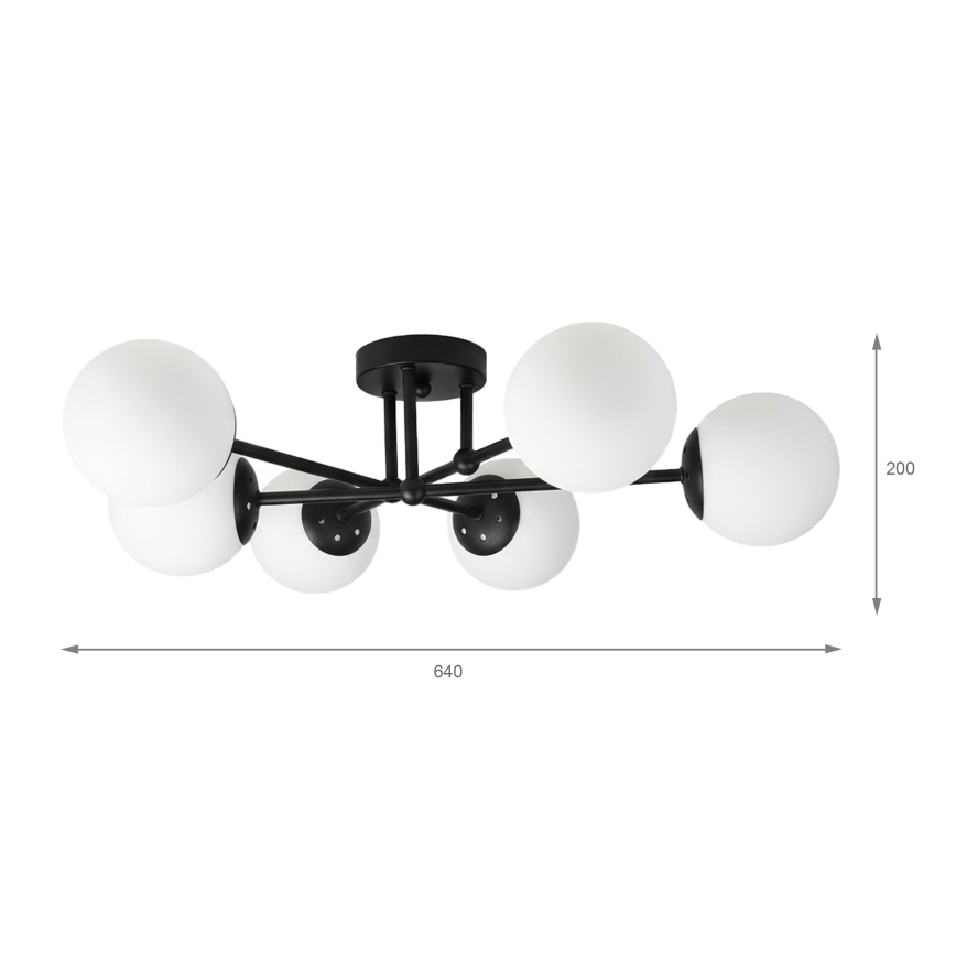 Brilagi - Plafonnier à montage en surface MALIVA 6xE14/15W/230V noir/blanc