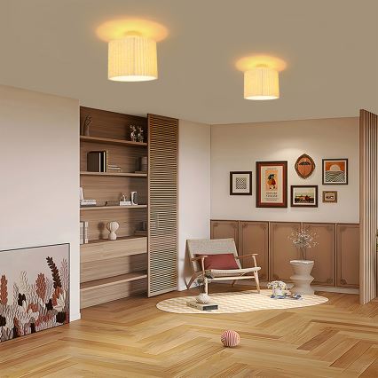 Brilagi - Plafonnier à montage en surface NORDIC WAVE 1xE27/15W/230V Ø 32 cm lin/blanc