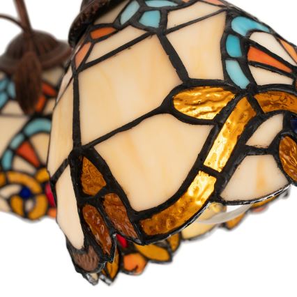 Brilagi - Plafonnier affleurant Tiffany en vitrail MIRABELLA, 8xE27/60W/230V, Ø 68 cm