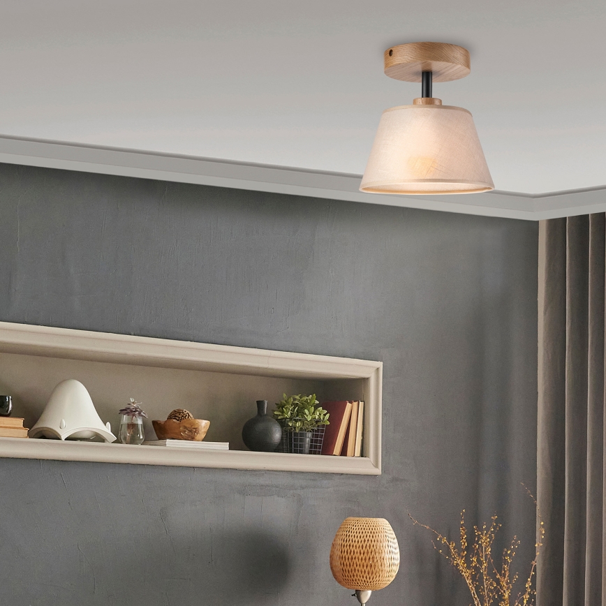 Brilagi - Plafonnier ANTHONY 1xE14/60W/230V chêne/beige
