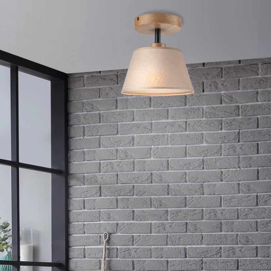 Brilagi - Plafonnier ANTHONY 1xE14/60W/230V chêne/beige