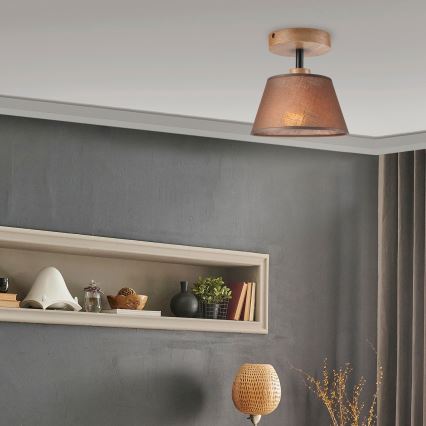 Brilagi - Plafonnier ANTHONY 1xE14/60W/230V chêne/marron