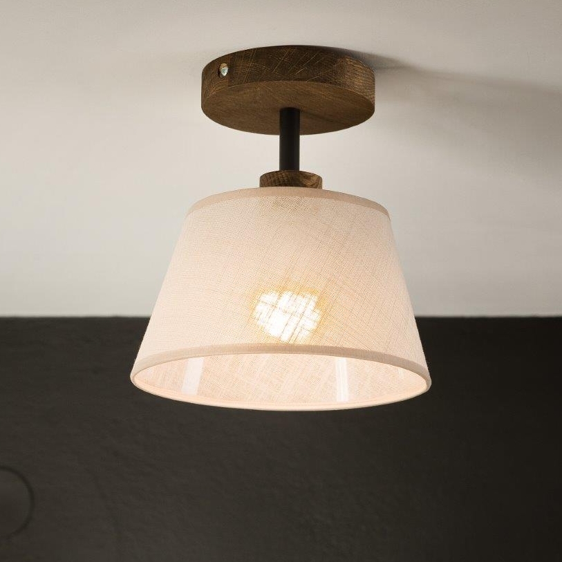 Brilagi - Plafonnier ANTHONY 1xE14/60W/230V chêne noyer/beige