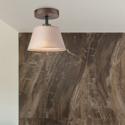 Brilagi - Plafonnier ANTHONY 1xE14/60W/230V chêne noyer/beige