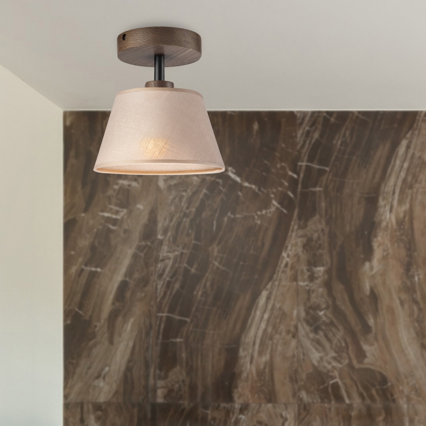 Brilagi - Plafonnier ANTHONY 1xE14/60W/230V chêne noyer/beige